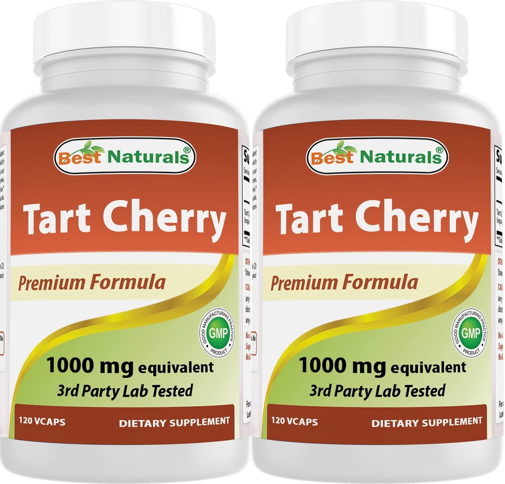 Best Naturals Tart Cherry 提取 1000 mg 120 capsules (120 counts (Pack of 2)) 化学反应: