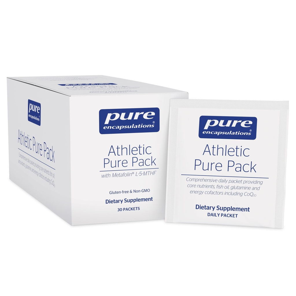 纯封装 Athletic Pure Pack QQ 综合日报包 提供核心营养素,鱼油,抗氧化剂,Glutamine,以及包括CoQ10和Kre-Alkalyn QQ 30 Packets在内的能量聚合物