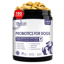NATURE TARGET 狗的Probiot, 6亿CFUs, 冻死狗的Probiots 配有预生和酶 腹泻,气体,维生素和Omega 3配有皮肤和免疫健康,过敏性痒减轻,180计