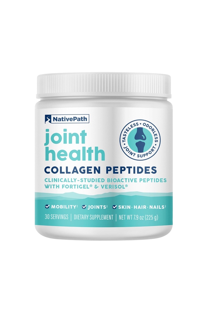 NativePath 联合健康先进公式,第1型和第3型Peptides with Fortigel & Verisol,草-Fed Unfavored Collagen for Men, 30 services