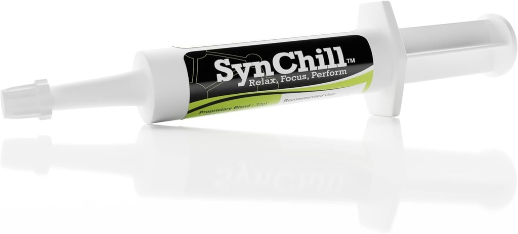 SynChill 口服马儿镇静剂,100%自然营养补充剂,实验室验证结果,为焦点和性能设计,获得奥运专业和兽医批准,美国制造 - 1包