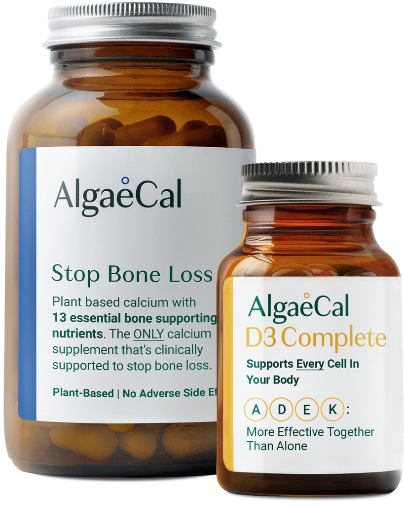 ALGAECAL Bundle - 维生素D3 完成(1 000 IU) + K2,VIT E,VIT A 基本植物基钙 支持骨骼
