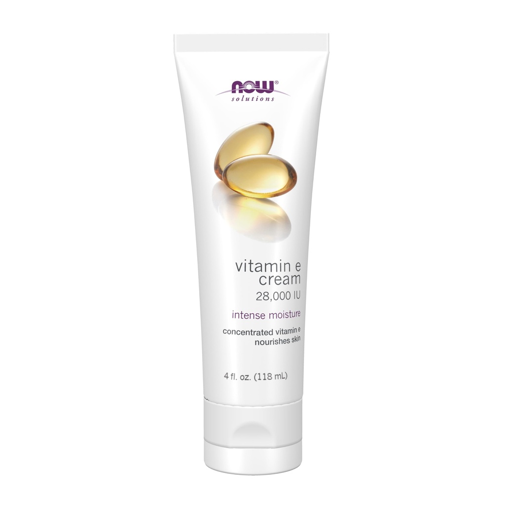 Now Foods Solutions, Vitamin E Cream 28,000 IU, Intense Moisture, 集中维生素E, 4-Ounce 维他命 E, 4-Ounce