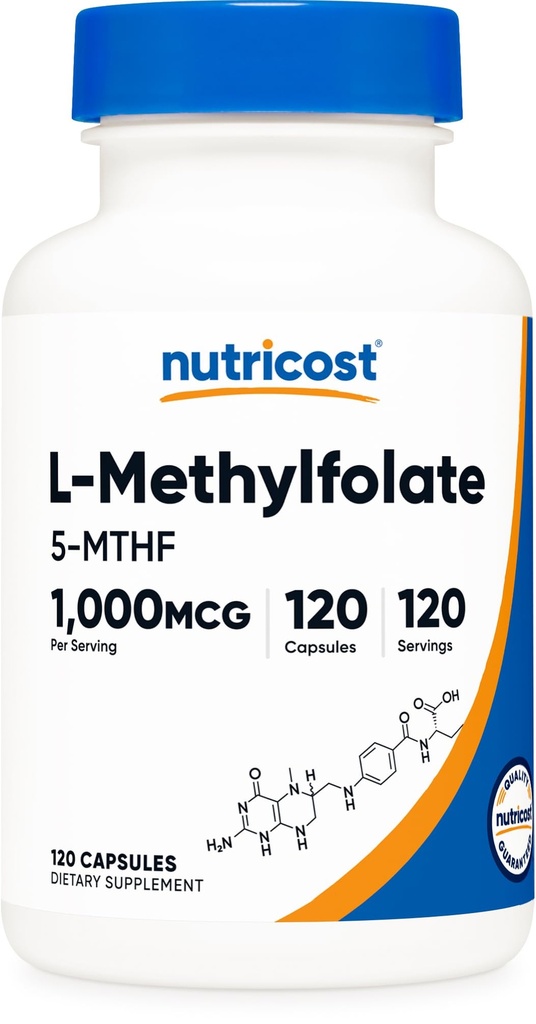 营养成本 甲基folate 1000mcg, 120 植物卡普尔-无胶原,非GMO(乙基福特)