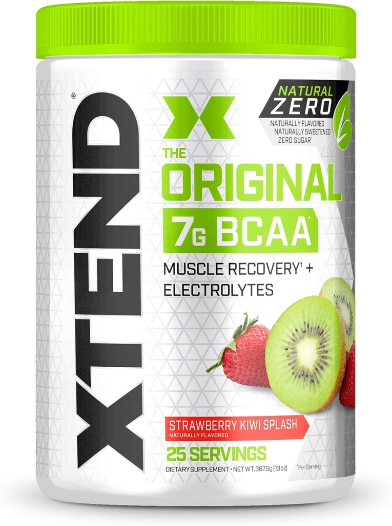 Xtend Natural Zero BCAA 粉末草莓 Kiwi Splash 不含人工甜甜品,Flavors,以及化学Dyes → 含氨基酸的劳动后饮料 → 7g BCAAs → 25 服务品