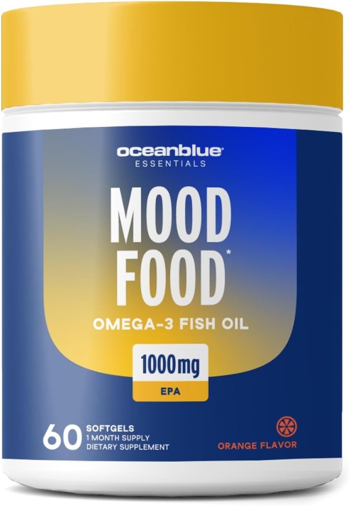 海洋蓝素基本素 木食品 Omega 3 → 三重力量鱼油 1000mg 环保署 支持木制品 → Burpless mini Softgels → 心脏健康, Non-GMO (60 Counter)