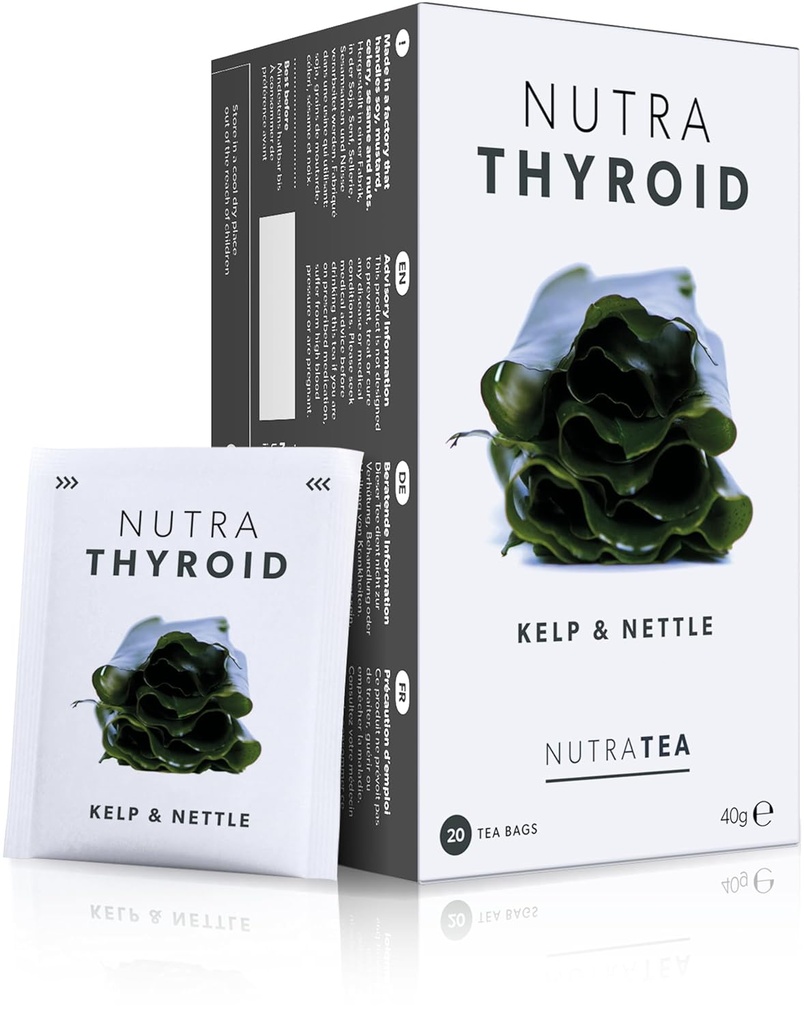 NutRATHYROID - 甲状腺健康茶 - 代谢茶 - 提供甲状腺支持 - 包括凯尔普,Bladderwrack & Ashwagandha - 60 封装的茶袋 - 由Nutra 茶 - 草药茶 - (3 Pack)