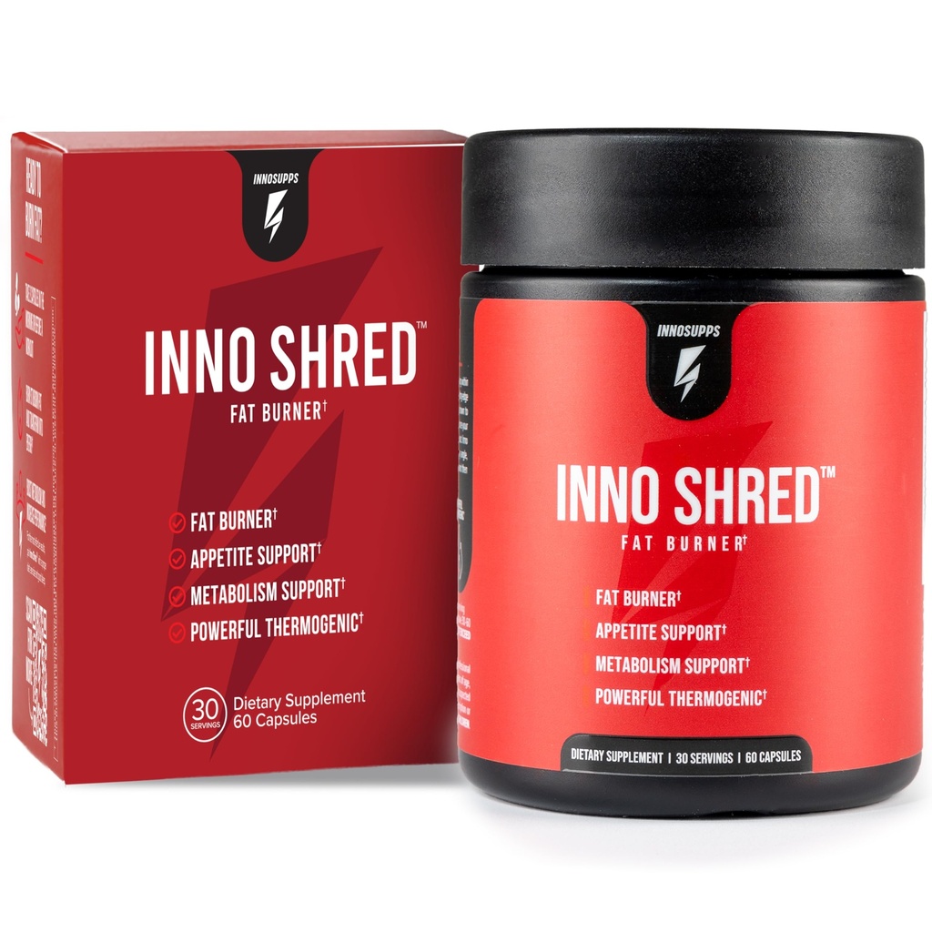 Inno Shred Thermogenical Fat Burner for Men & Women - Appetite Sprintant, Energy & Demobolism 支持卡普西马克斯, Paradoxine, Green 茶叶提取器 - 60 Capsules, 30 services