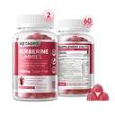 Berberine 补编 1500mg,Sugar Free Berberine with Ceylon Cinnamon Gummys, Chromium, Turmeric, Fenugreek for 自然代谢平衡, Berberine HCl from Indian Barberry 提取, 120 Cts