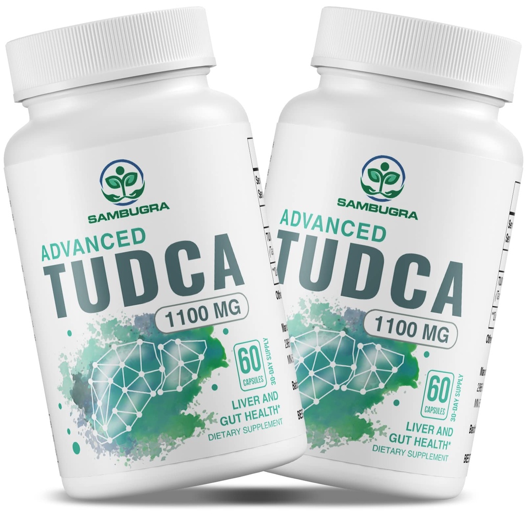 Sambugra TUDCA Liver Supplements 1100mg, 3rd Party 测试超强比勒盐 TUDCA Supplements, Liver 支持除毒清洁和修理, 120 Capsules