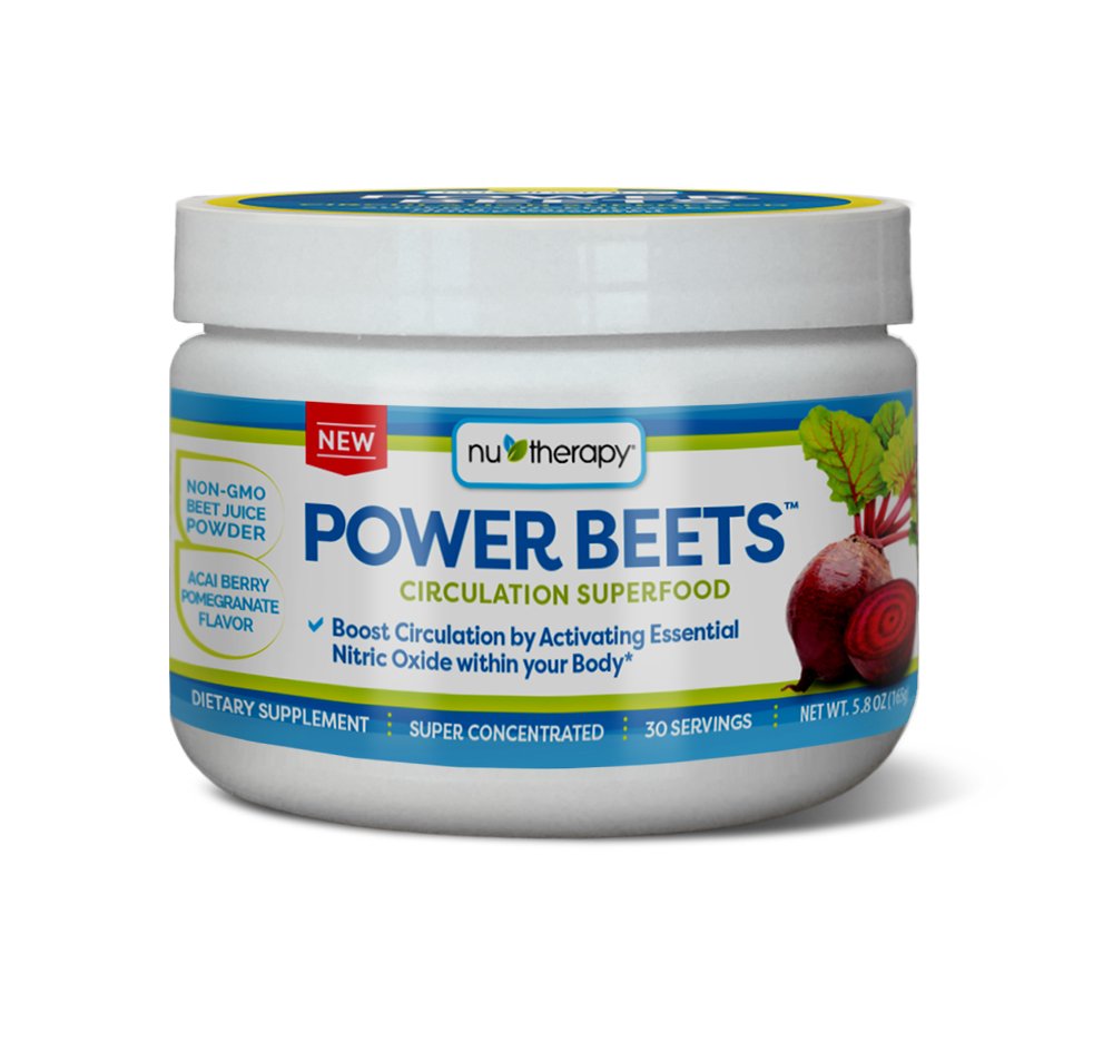 Nu-Theraphy Power Beets - 超集中流通超级食品 - 饮食补充品 - 美味 Acai Berry Pomegranate Flavor - 非GMO Beet Juice Powder - 30 services, 红色, 5.8 Ounce (Pack of 1)