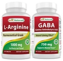 最佳自然剂 L-Arginine 1000毫克和GABA 补充剂 750毫克