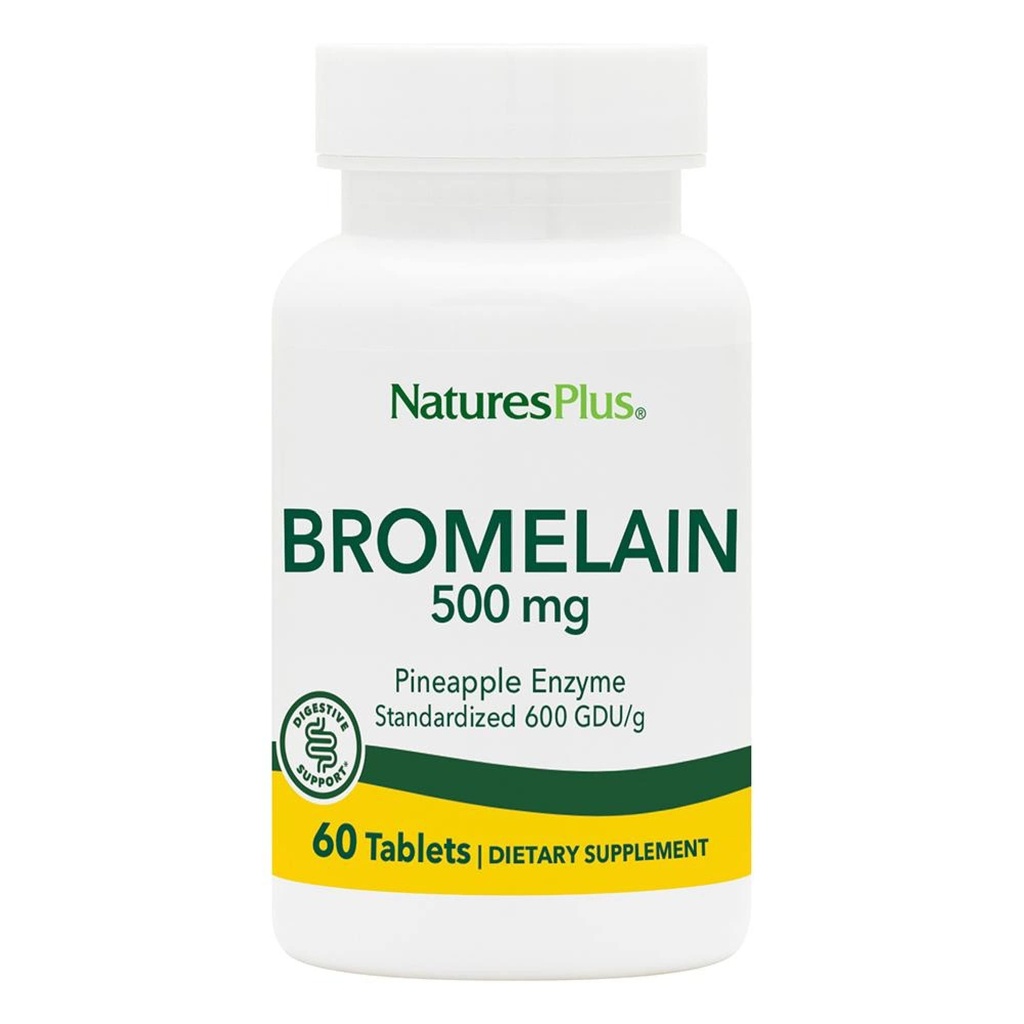 Natures Plus Bromelain - 500 mg - 天然蛋白质分析补充剂 - 60 植物药片(60种)