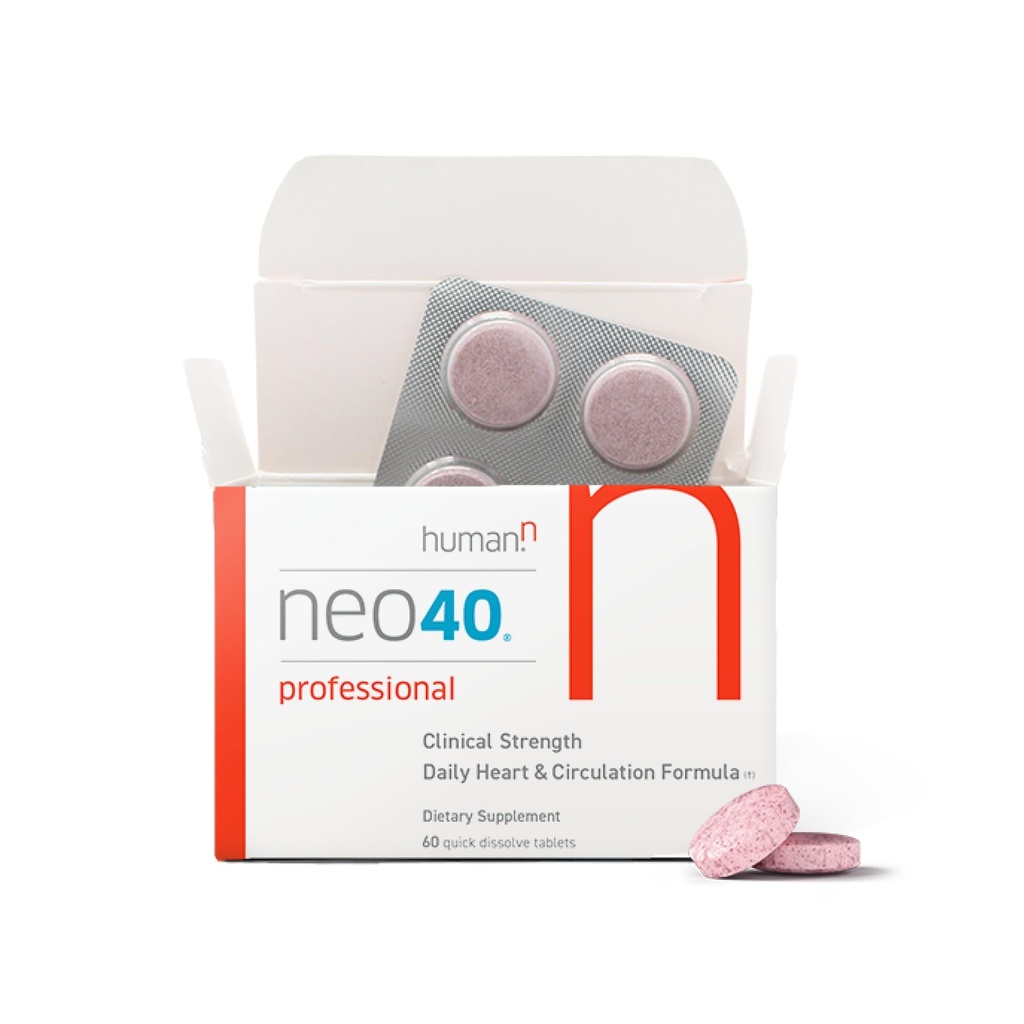 HumanN Neo40 专业 - 每日心脏与循环支持 - 甲基folate, Beet根粉,Hawthorn Berry, L-citrulline - 60 溶解片