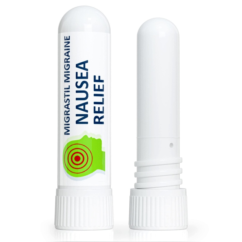 Basic Vigor Migrastil Nausea Inhaler (2-Pack) - 口袋大小的阿洛玛疗法棒用于排队 - 所有自然,快速的动作帮助