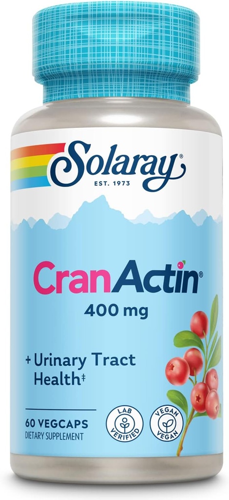 SOLARAY CranActin Cranberry 提取400 mg -- -- 妇女和男子的Cranberry补充剂 -- -- 含维生素C的Bladder和尿道切除剂 -- -- Vegan,60天保障(60 CT)