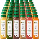 7日蛋白汁清洁 由Raw Foundain, All Natural Raw Detox cleanse, 冷压水果,蔬菜,香草和巧克力 Flavor, 味道和能量, 42瓶12oz, 3个姜芽