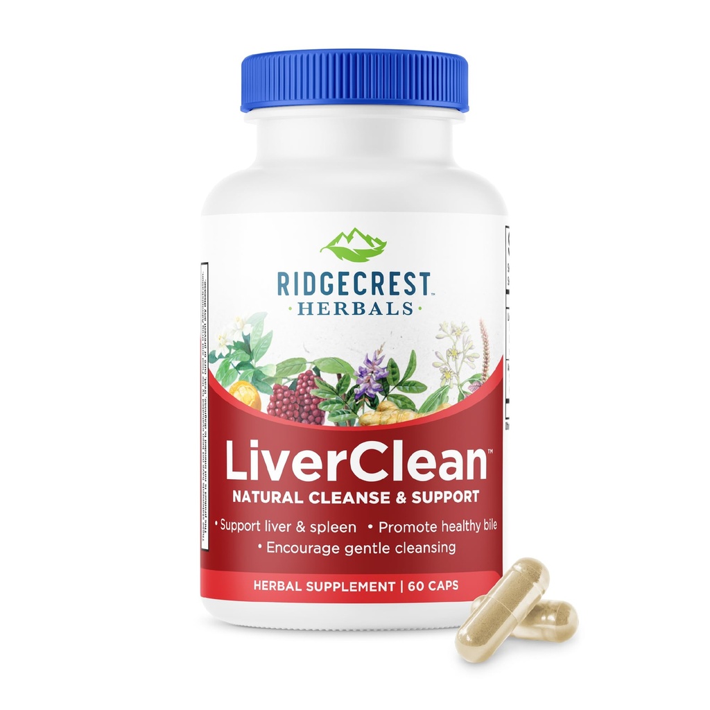 Ridgecres Herbles LiverClean, Herbal Liver Support Supports, 祝福的硝酸盐, Dandelion, 解毒剂, 清洁支持, 健康比勒(60 Caps, 30 Serve)
