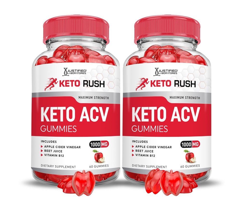 合理实验室(2个Pack Keto Rush Keto ACV Gummys高级公式 1000MG 粉末 B12 Vegan Non GMO 120 Gummys)