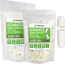XPRS Nutra Vegan 大小 00 分离的卡普勒斯 - 500 计数 Premium 空卡普勒斯 分离成袋 - 00 空卡普勒斯用于DIY 补充填充(白色)