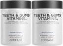 密码牙和胶类维生素+口腔真菌补充剂-全食钙,Collagen,Potasium,维生素C,D3,K2,锌-口腔护理和牙科多维生素补充剂-2包