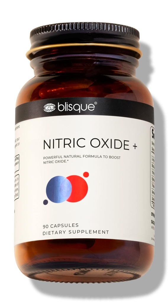 Blisque – 天然氮氧化物助推剂 支持血液流动与流通 – 医生批准 – 与 L-Arginine, Cayenne 水果, 和 Beet Root – 90 Capsules → Vegan 和 Non-GMO 的辅助