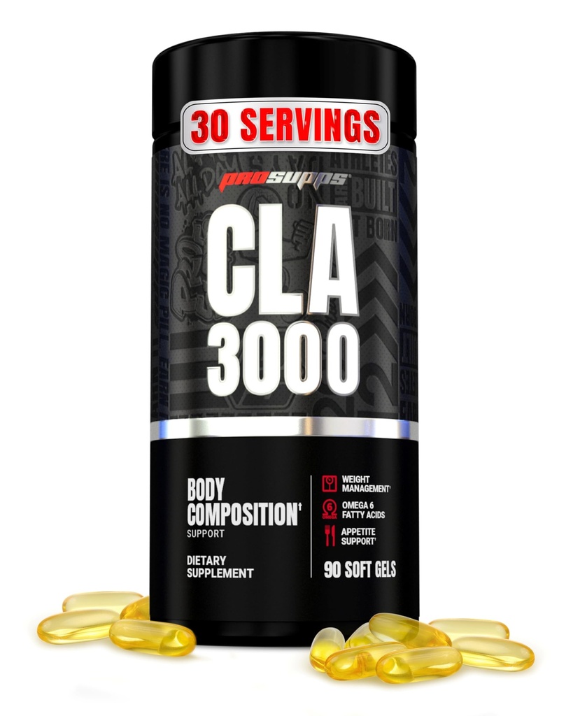 PROSUPS CLA 3000 Lean Body Conflication Support - 耐重管理和胃口支持的无刺激性 Linoleic Workout Suppless 配 Omega 6 Fatty Acid - Gym & Fitness - 90 软胶
