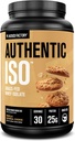 Jacked Factory Factory ISO Grass Fed Whey 蛋白质隔离粉 - 低碳化物,非GMO 肌肉建筑 蛋白质w/无填料,工作后恢复,香草 Oatmeal Cookie
