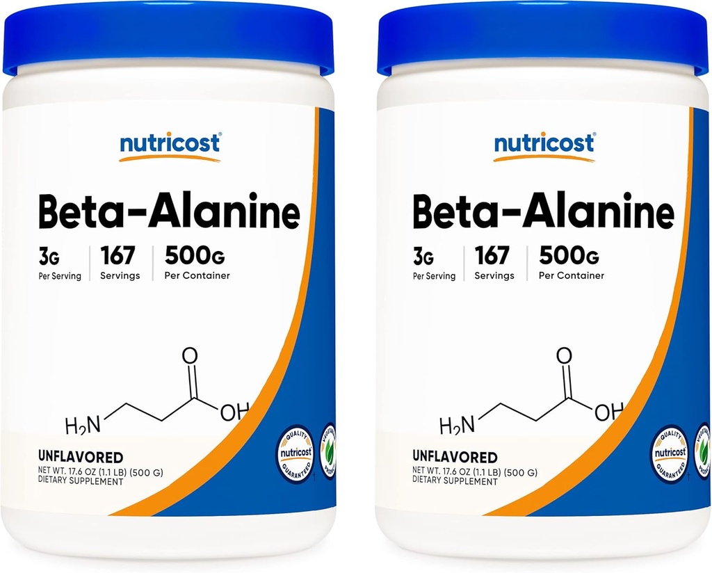 营养成本 Beta Alanine 500 Gram Bottles (2 Pack for 1 KG) - 纯 Beta Alanine