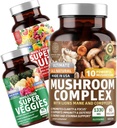 1号营养 N1N Premium Mushroom Complex [10强蘑菇]和超级水果和蔬菜[40全水果和蔬菜],2包包