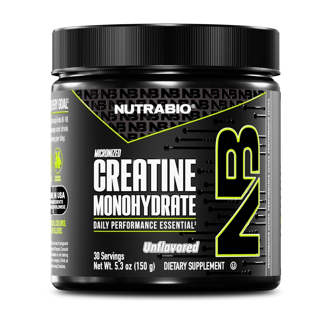 NutraBio纯微晶体化的单水合物粉末补充剂,(150克) - 支持散块肌肉能量,恢复和强度 - HPLC 测试过的针对男女的粉末补充剂