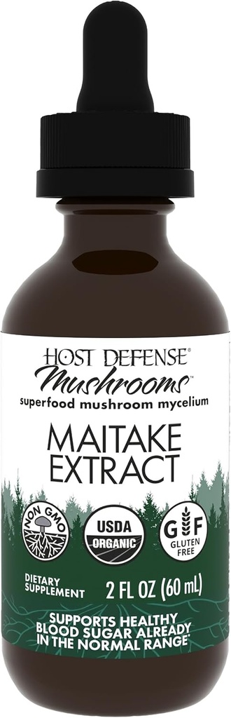 主机 Defense Maitake 提取 - Immune & Cellular 健康支持 - 配有 Maitake Mushroom & Mushroom Mycelium的草药补充 - 液体补充 - 2 fl oz(60 services) *