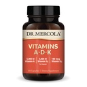 Mercola Vitamins ADK博士,30名服务员(30名卡普勒斯),膳食补编,5000 IU Vitamin A & Vitamin D3,180 mcg Vitamin K2,支持免疫健康,非转基因生物
