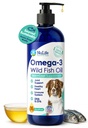 配有Omega 3、6和9脂肪酸的狗用液体鱼油、来自冰岛的野生酸、Skin和Coat Shedding、Ichy皮肤、过敏性、脑和心脏健康补充品、富于EPA + DHA - 16 oz