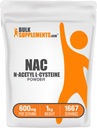Bulk Assupports.com NAC 粉末 - N-乙酰Cysteine 600mg, NAC 补充 - 抗氧化剂支持,Gluten Free - 600mg / service, 1667 services, 1kg (2.2磅) (Pack of 1)