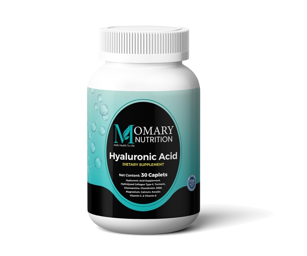 Hyaluronic Acid 补充剂,天然皮肤水分,高级联合支持和移动助推器,II型水解钴,Turmeric,Glucosamine,Chondroitin,30 Caplets 850Mg