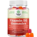 Natures Vitamin D3 Gummys for Daily Wellness - 成人美味的维生素D Gummys 配有D3 2000IU / 服务骨骼和免疫支持 - 非GMO Gelatin & Gluten Free(60天供应)