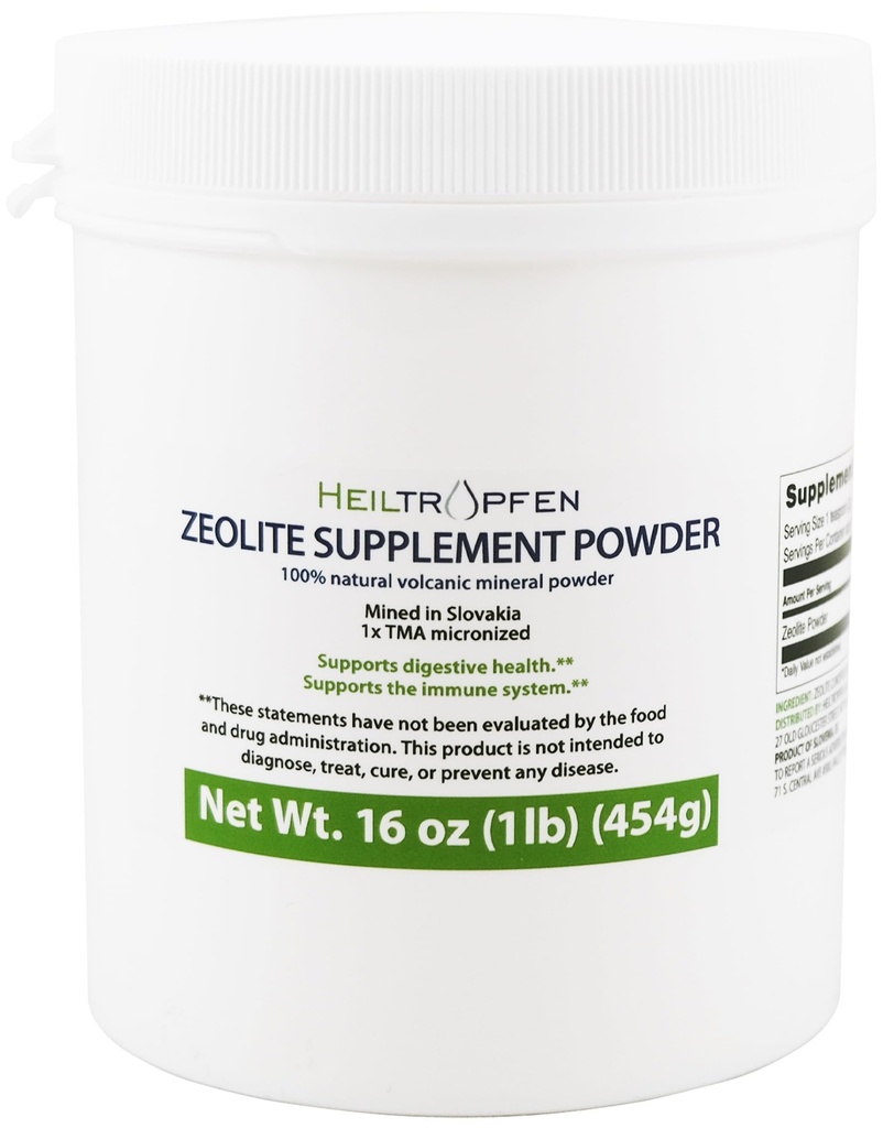 海尔特罗普芬 Zeolite Powder 营养补充1英镑 - 454克 - Detox 94+-3% 激活的天然矿物尘 * 超FINE Less-Than 2微米
