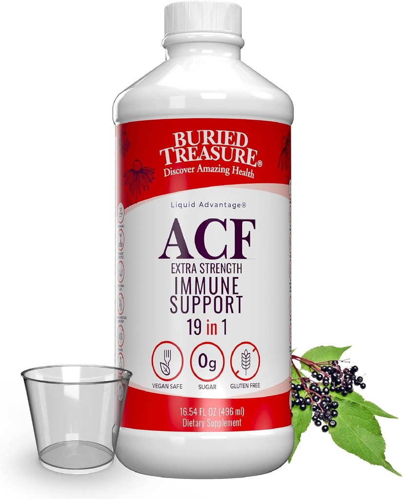 埋藏宝藏 ACF Extrastruction Immune Support, 16oz. 与 Dose Cup, 维生素和草药, 饮食豁免靴子补编