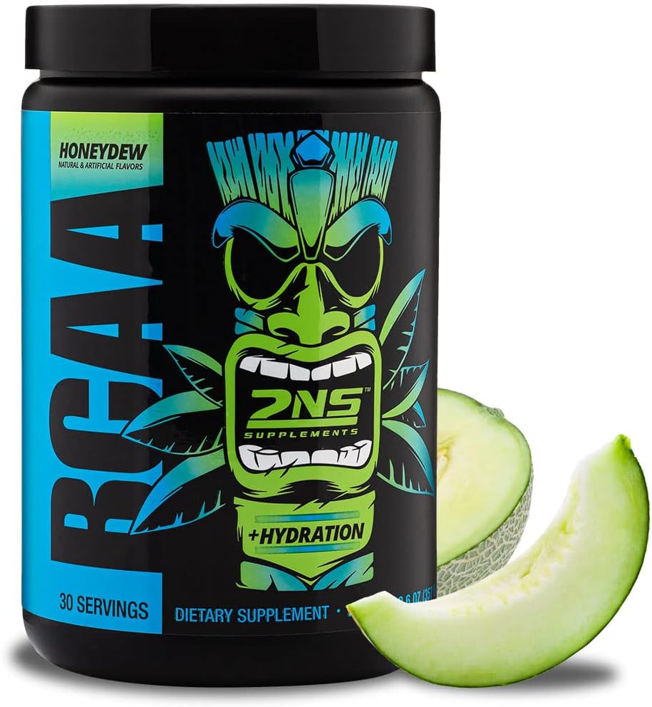 第2自然补充品 — BCAA Honeydew, 30 services, 12.6 Oz – 9 G 分支链氨酸 — 支持肌肉生长,恢复和耐力 — 补充电解剂 — 无糖或添加颜色