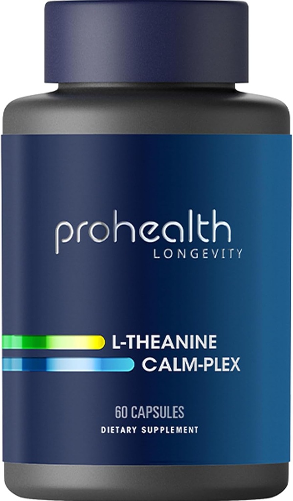 与GABA和5-HTP(阳光)的亲健康L-Theanine calm-Plex(100毫克,60中卡普尔)