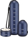 Zannaki Metal Moisture Profect Weekly Pill Organizationer, 可堆叠铝合金 BPA 自由旅行 徒步 7日 Pill Box 案例 防水和大比较 持有 Pills,维生素,鱼油, 补充品