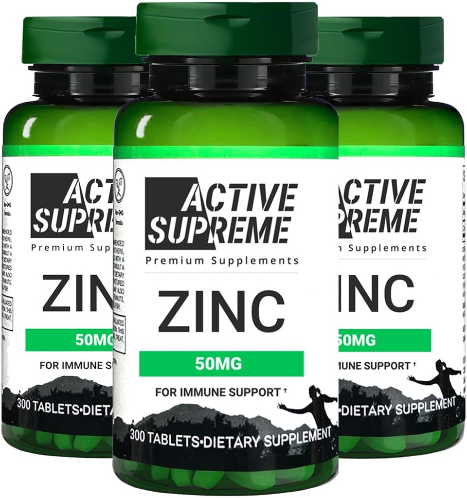3 Pack Zinc 50 mg - 支持免疫系统和生殖健康的补充