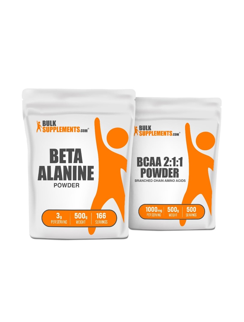 BulkSupplements Beta Alanine 500g + BCAA 2:1:1 500g Bundle