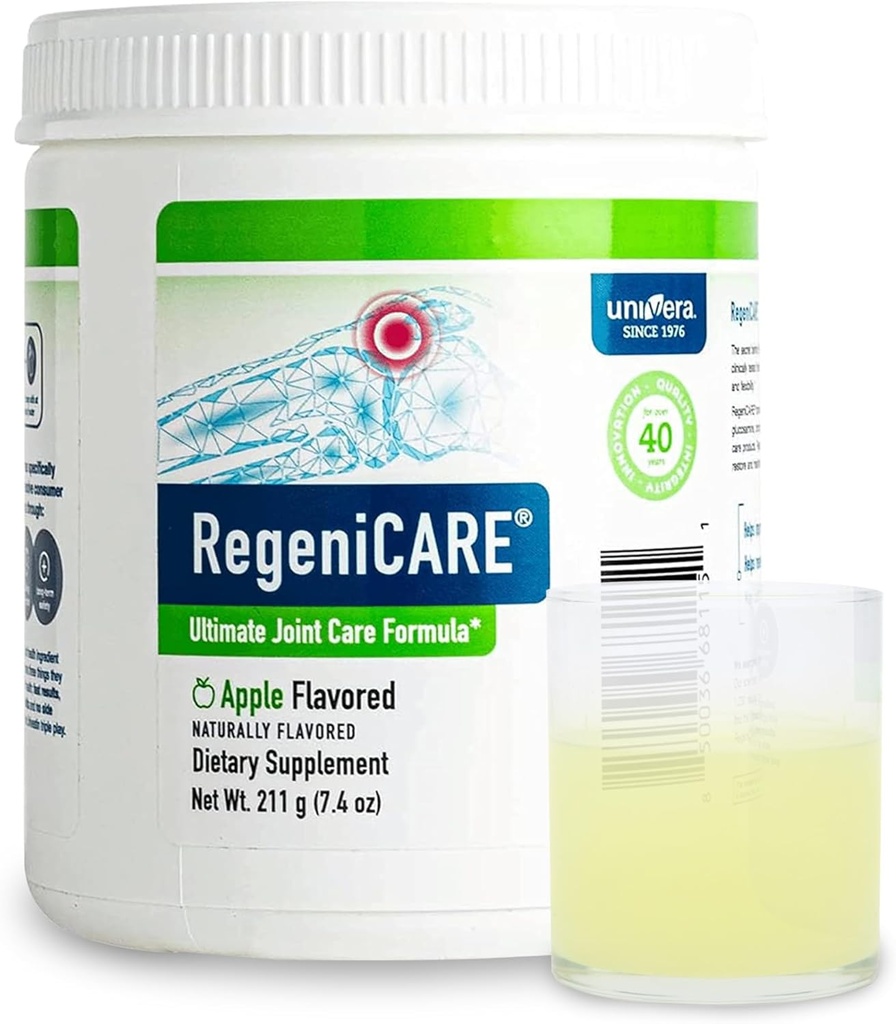 Univera RegeniCARE 绿色苹果,Glucosamine,Chondroitin,MSM,Univestin,联合健康,联合支持,流动性+灵活性,绿色苹果Flavor,粉末,30日供应