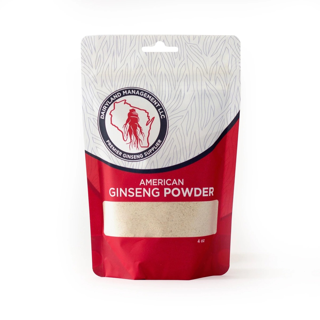 乳园集中美国金生粉 西洋参 - 4 oz Pack of Wisconsin Ginsen Powder - 非GMO, Gluten Free - 草药增味剂 平滑,烤,茶