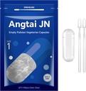 空盖子大小 1 - 清空可填充植物 Capsules( 100 个计数) 大小 1 空pullan capsules with two Micro Lab Spoons, - Veggie Capsules 空盖子用于 DIY Your Own 补充