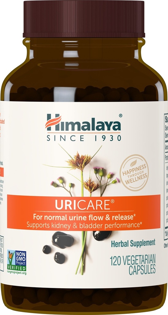 Himalaya UriCare – Herbal Kidney & Bladder 与 Shilajeet, Didymocarpus & Pasanabheda – 促进尿道切除 健康与舒适的尿液流 – 非GMO,Gluten-Free,蔬菜 – 120 Capsules