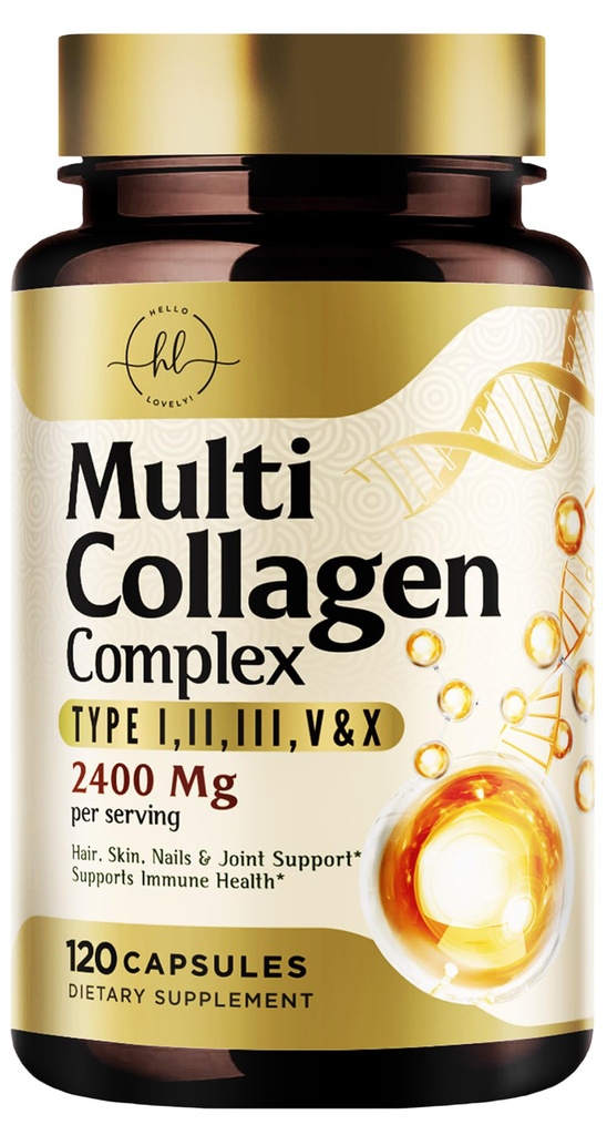 5种类型的多科拉根聚苯乙烯(I、II、III、V、X) 妇女2400mg 最佳水解聚苯乙烯(I、II、III、V、X) 草药(Hair、Skin、Nail、Bone和联合支持美丽与健康) 120 Capsules