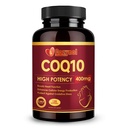CoQ10-400mg-Softgels with PQQ & Omega 3, 最大吸收共聚量 Q10, 用于心脏健康和能源生产的强抗氧化剂, 120 Counter, Non-GMO